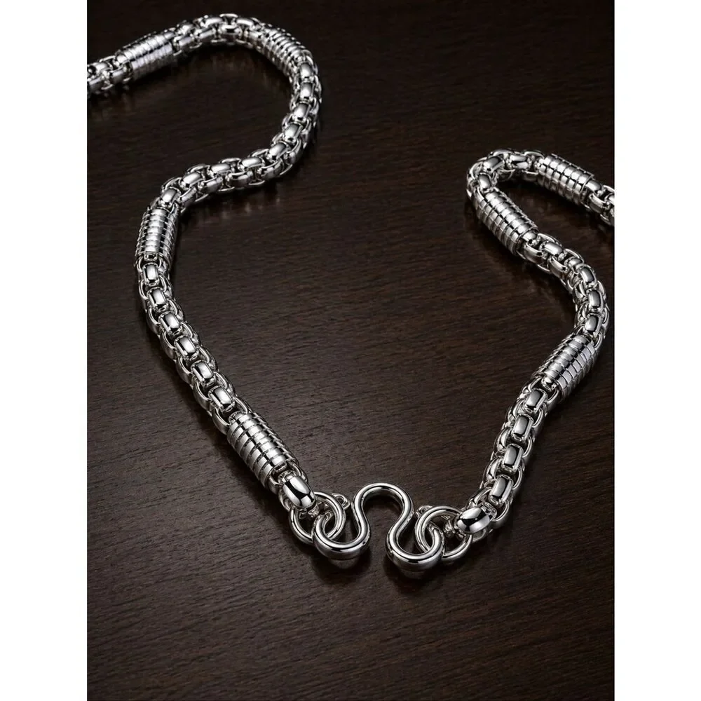 Stainless Steel Hoop Clasp Necklace